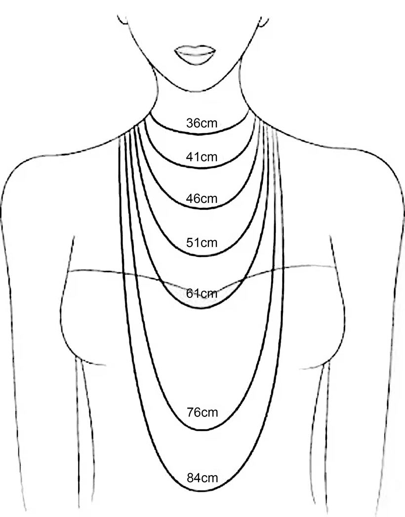Necklace size guide – Jikeleza Jewellery