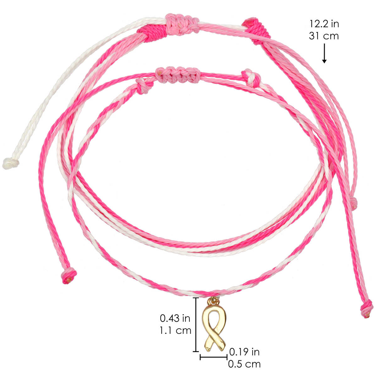 Pink Bow Ribbon Bracelet for Breast Cancer Awareness