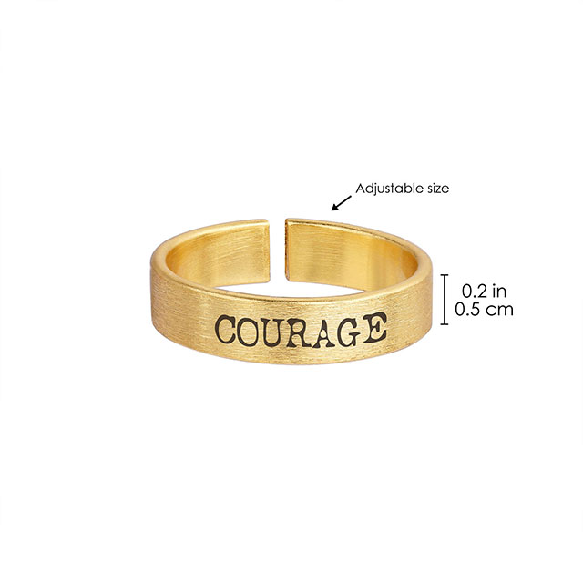 Inspirational Ring Gold Silver Plated Personalized Engraved Customized inspirational Ring