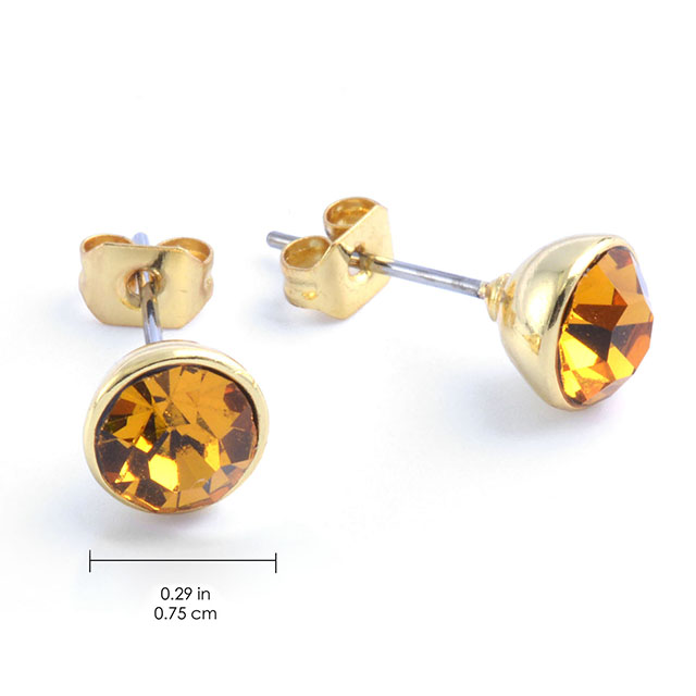Birthstone Earrings for Women Girls Hypoallergenic Gold Plated Cubic Zirconia Gemstone Earrings Studs Created Garnet Amethyst Earrings