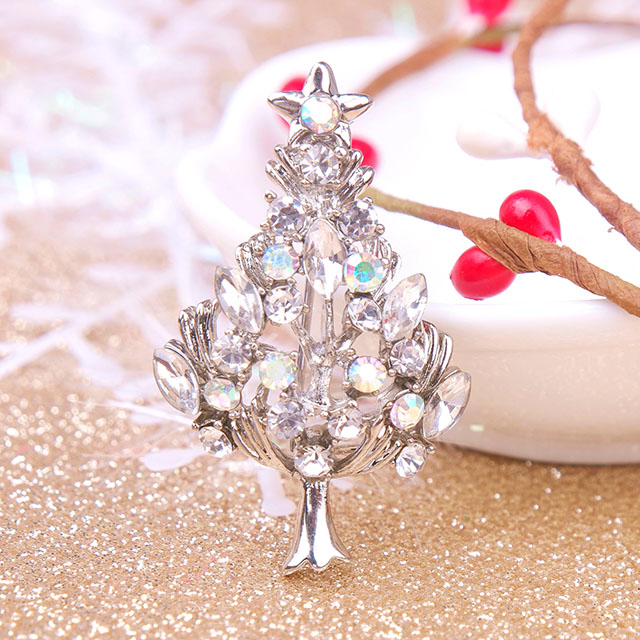 Vintage Christmas Tree Brooch Fashion Christmas Jewelry 