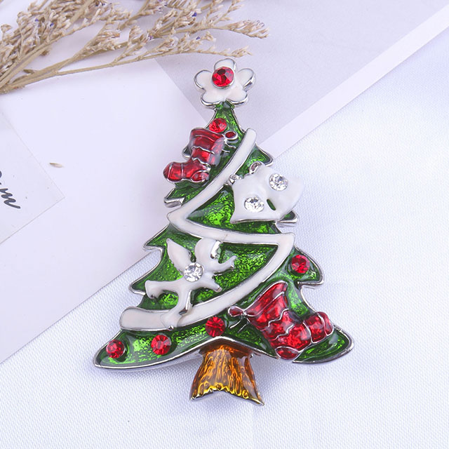 Wholesale Vintage Christmas Tree Brooch Fashion Christmas Jewelry Holiday Gifts