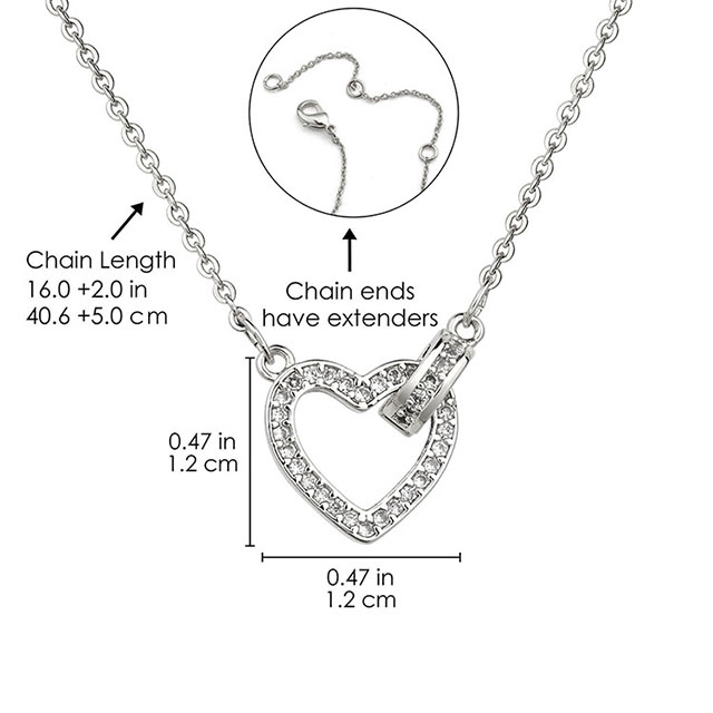 Cubic Zirconia Heart Necklace for Women Silver Gold Plated Dainty Infinity Love Heart Pendant Necklace for Girlfriend Wife Girls Birthday Valentines Day Mothers Day Gift Jewelry