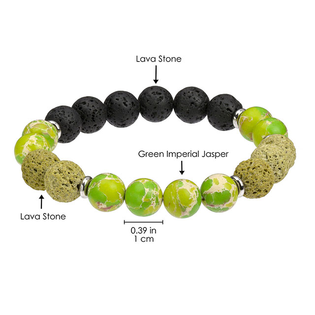 Aromatherapy Essential Oil Stretch Tiger Eye Turquoise Lava Stone Beaded Bracelet for Men Women 