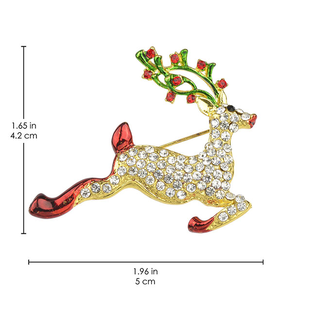 Fashion Christmas Jewelry Holiday Gifts Colorful Enamel Cute Deer Brooch 