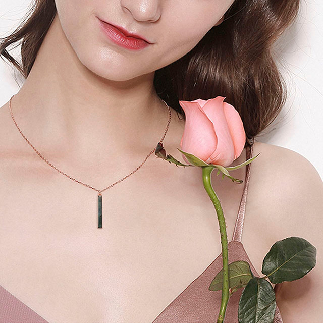 Gemstone Bar Necklaces for Women Gold Silver Plated Turquoise Amethyst Tigers Eye Sodalite Agate Howlite Moonstone Bar Pendant Necklace for Women Men Jewelry Gift