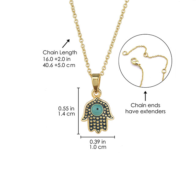 Hamsa and eye necklace for girl women gold silver Plated Zircon Jewelry gifts