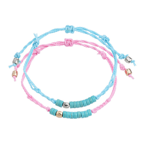 Turquoise Bead Pinky Promise Bracelets Best Friend Matching Bracelets Long Distance Bracelet Friendship Gifts for Women Teen Girls Sisters Birthday Gifts