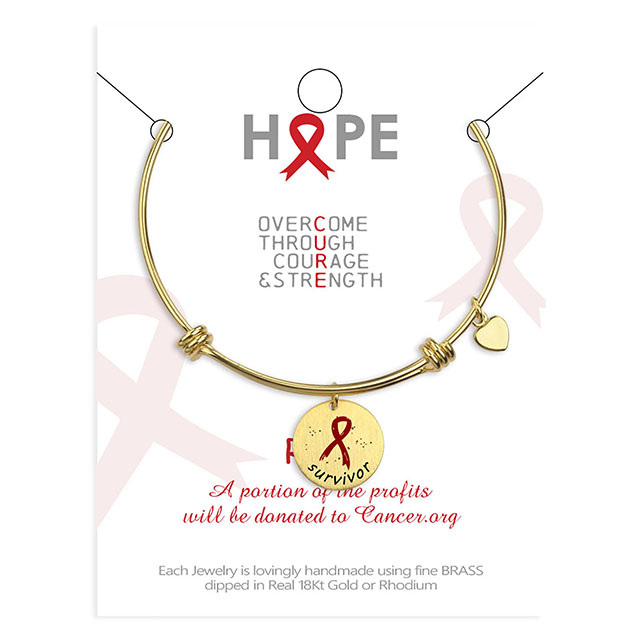 Aid, courage, strength, red, survivor, ribbon, bracelet, gift for caring for women