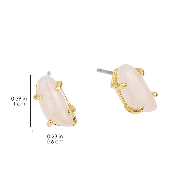 Gemstone Earrings Studs for Women Girls Hypoallergenic Silver Gold Plated Cats Eye Stone White Howlite Turquoise Rose Quartz Earrings for Women Fashion Jewelry Gift