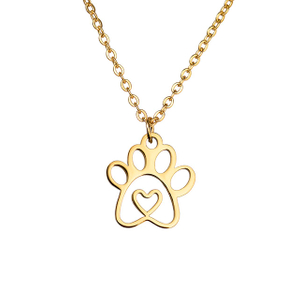 Dog Paw Necklace Cute Animal Necklace Dainty Paw Print Pendant Necklace Dog Themed Memorial Necklace Jewelry for Women and Girls Pet Lovers Dog Mom Gifts 
