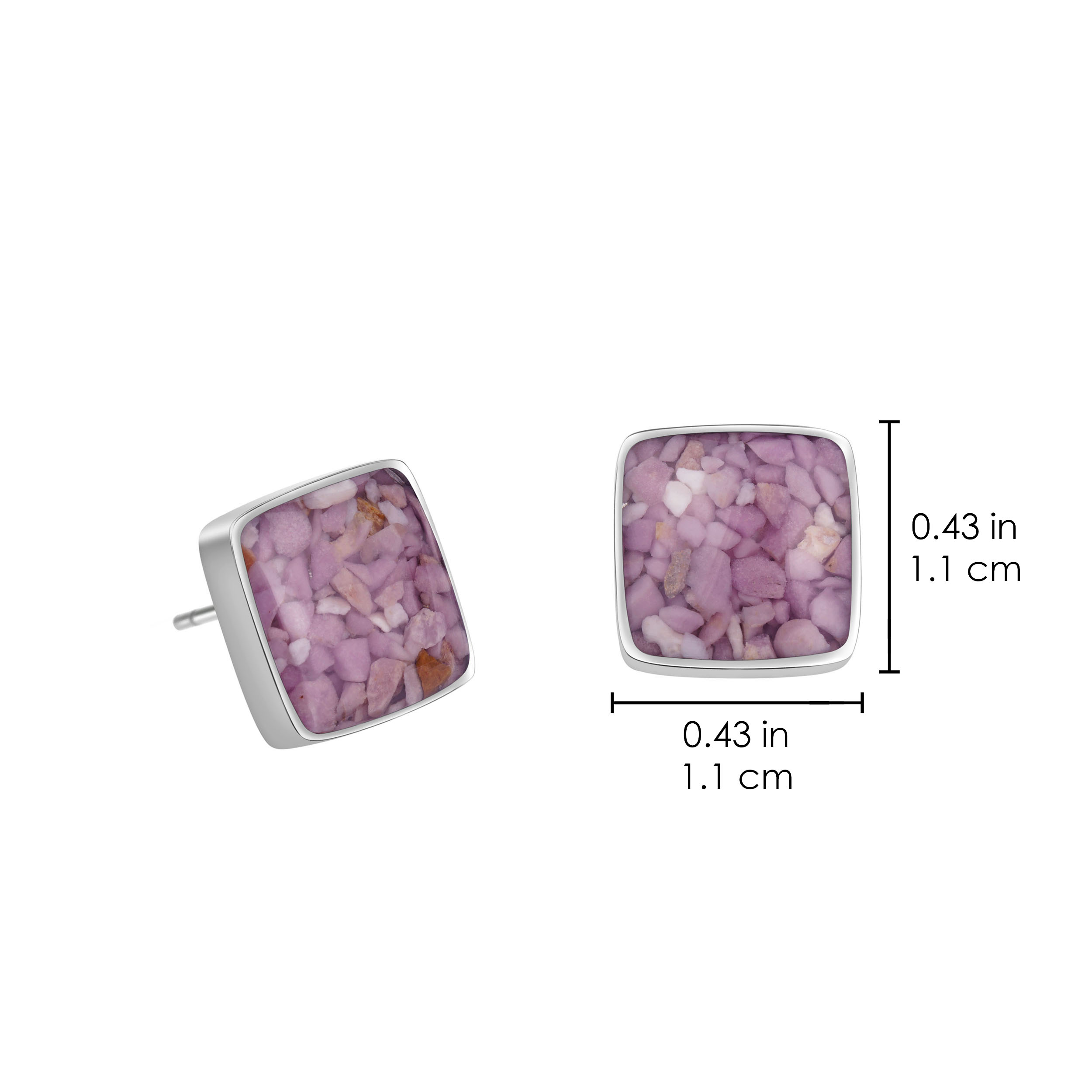 Genuine Stones Power Stone Fragment Stainless Steel Square Stud Earrings Supplier
