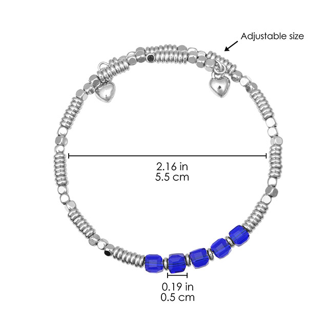 Dainty Silver Plated Beaded Bracelets for Women Stackable Crystal Gemstone Beaded Stretch Bracelets for Women Girls Jewelry Gift .