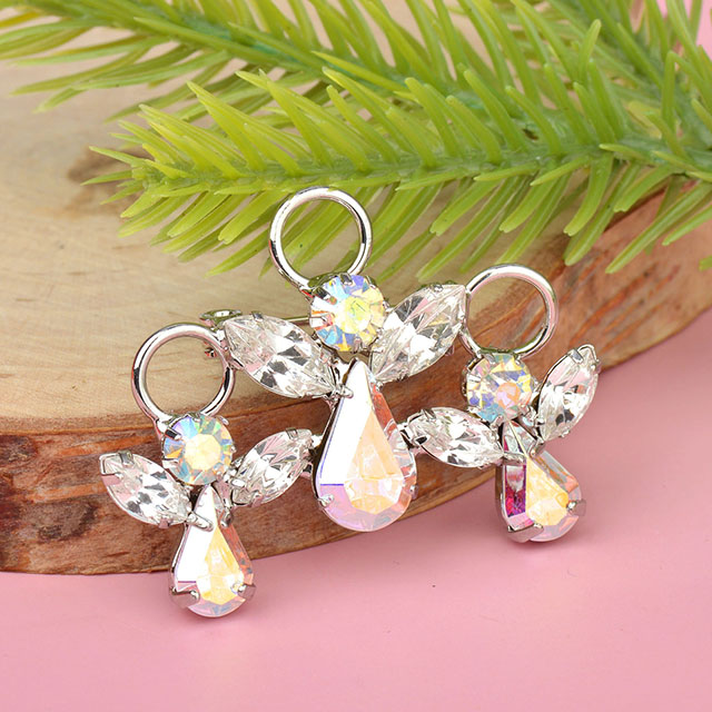 Guardian Angel Vintage Crystal Rhinestone Angel with Wings Brooch 