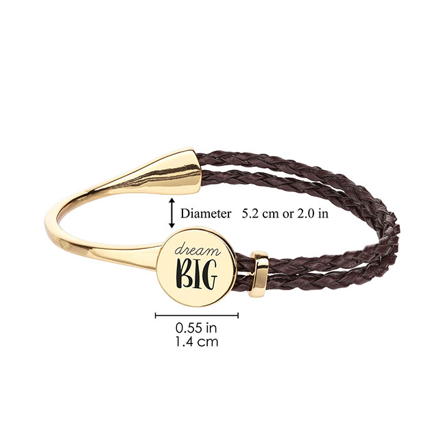 Customized Brass Jewelry Personalized Rope Inspirational Brushed Mantra Bracelet