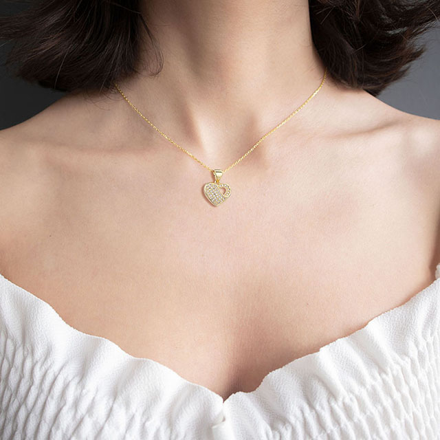 Cubic Zirconia Heart Necklace for Women Silver Gold Plated Dainty Infinity Love Heart Pendant Necklace for Girlfriend Wife Girls Birthday Valentines Day Mothers Day Gift Jewelry