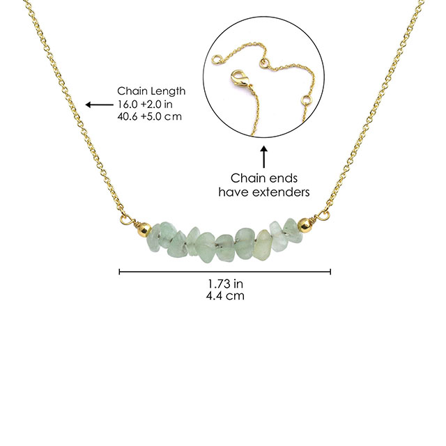 Gold Or Silver Plated Dainty Gemstone Bar Necklaces for Women 