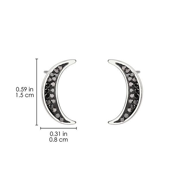 Moon and Star earring for Women Silver Plated Dainty Black Crystal Moon earring Crescent Moon Star Geometric Pendant Jewelry Gift