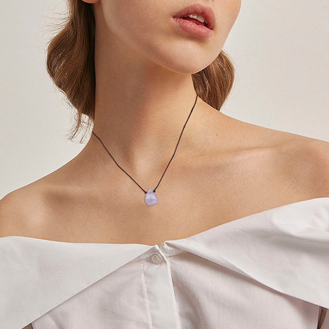 Adjustable Black Rope Cord Gemstone Necklace Crystals Healing Stones Jewelry Gift