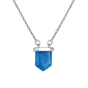 Dainty Gemstone Necklace for Women Silver Plated Turquoise Amethyst Charm Natural Stone Pointed Chakra Healing Crystal Pendant Spiritual Choker Necklace for Women Girls Jewelry Gift