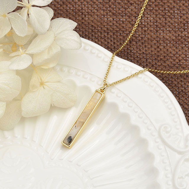 Gemstone Bar Necklaces for Women Gold Silver Plated Turquoise Amethyst Tigers Eye Sodalite Agate Howlite Moonstone Bar Pendant Necklace for Women Men Jewelry Gift