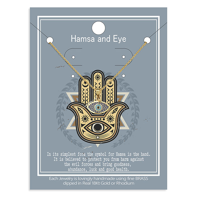 Hamsa and eye necklace for girl women gold silver Plated Zircon Jewelry gifts