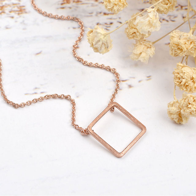 Geometric necklace in gold, silver and rose gold. Fashion women's jewelry gift.