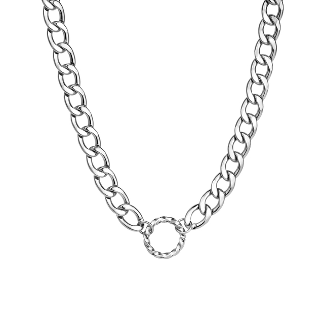 Stainless Steel Necklaces Cuban Chain Necklace Women Large Chunky Choker 