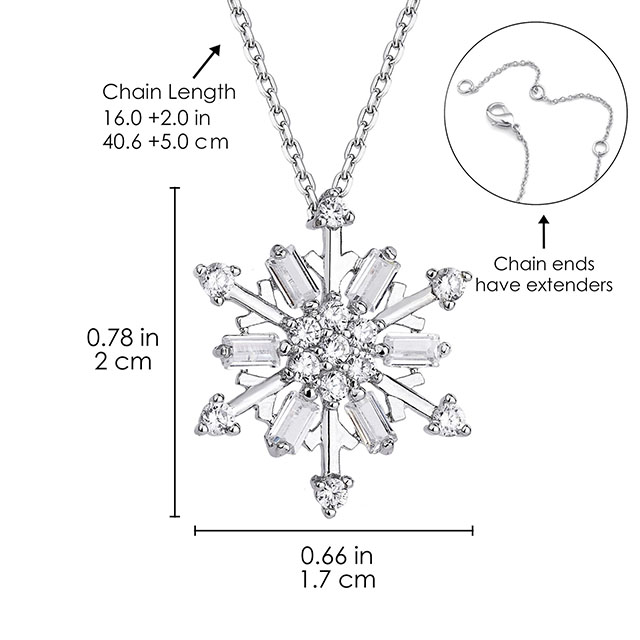 Luxury Elegant Zircon Christmas Snowflake Pendant Women Necklace 