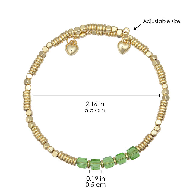 Dainty 18K Gold Plated Beaded Bracelets for Women Stackable Crystal Gemstone Beaded Stretch Bracelets for Women Girls Jewelry Gift