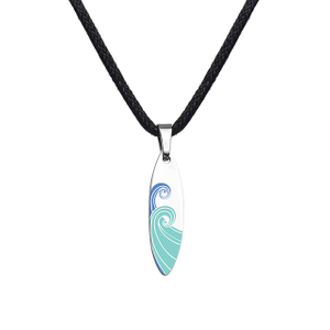 Surfboard Necklace for Women Men Ocean Wave Beach Necklaces Stainless Steel Surfboard Pendant Necklace Summer Necklace Hawaiian Surfer Jewelry Gift