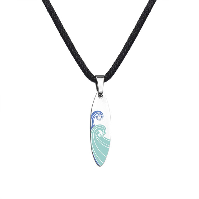 Surfboard Necklace for Women Men Ocean Wave Beach Necklaces Stainless Steel Surfboard Pendant Necklace Summer Necklace Hawaiian Surfer Jewelry Gift