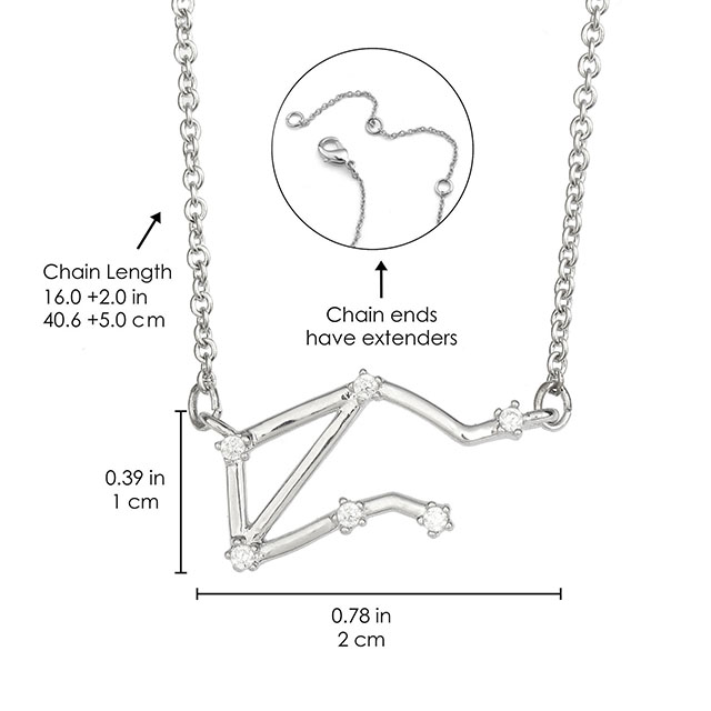 Zircon Zodiac Pendant Necklace for Women Girls.Silver Crystal 12 Constellation Necklaces Horoscope Sign Star Gemini Necklace Friendship Jewelry