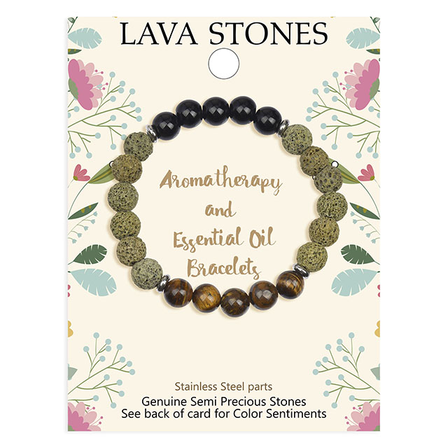 Lava Stone Bead Aromatherapy Essential Oil Gemstone Stretch Tiger Eye Turquoise Beaded Bracelet 
