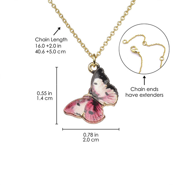 Colorful Butterfly Necklace Hand Painted Butterfly Necklaces for Women Dainty Cute Butterfly Charm Jewelry Pendant Necklace for women gifts