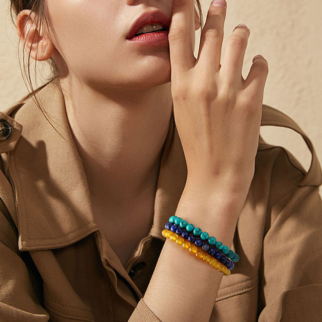 Wholesale Agate Rose Quartz Turquoise Adjustable Bolo Crystal Gemstone Beaded Bracelets 