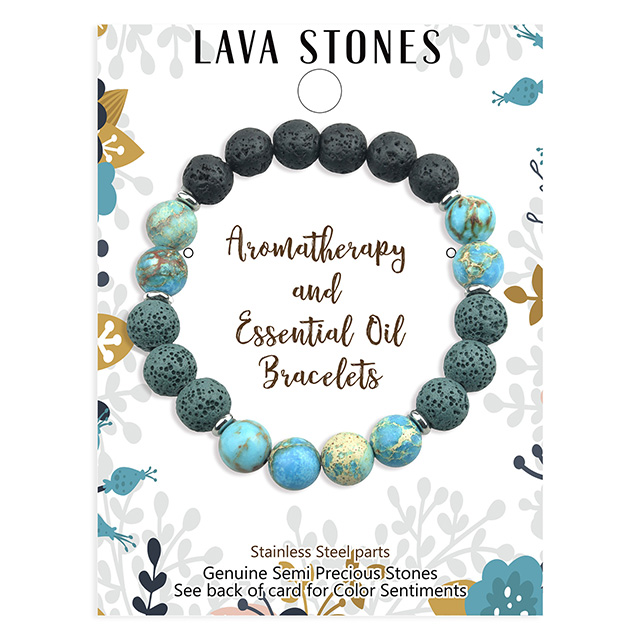 Aromatherapy Essential Oil Stretch Tiger Eye Turquoise Lava Stone Beaded Bracelet for Men Women 