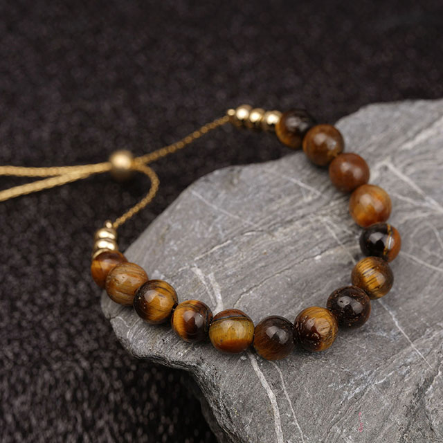 Wholesale Agate Rose Quartz Turquoise Adjustable Bolo Crystal Gemstone Beaded Bracelets 