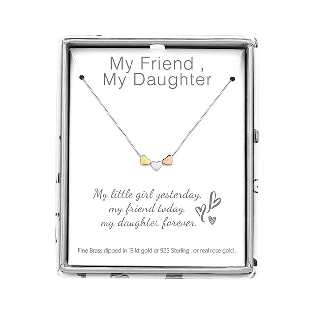 Daughter Necklace from Mother Father To My Daughter Chain Necklace with Inspirational Love Heart Pendant Charm Necklace Birthday Gifts from Mom or Dad