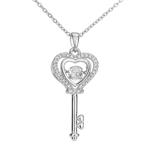 Unlock Your Dreams - Cubic Zirconia Key Necklace