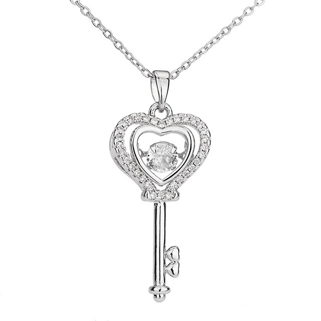 Unlock Your Dreams - Cubic Zirconia Key Necklace