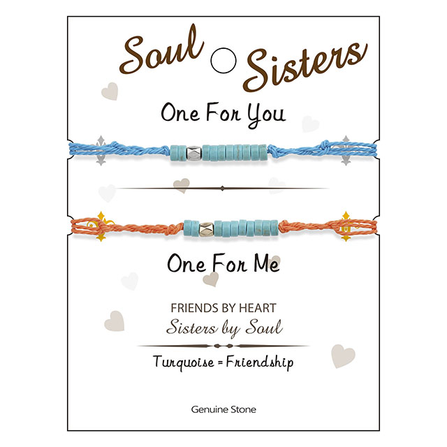 Turquoise Bead Pinky Promise Bracelets Best Friend Matching Bracelets Long Distance Bracelet Friendship Gifts for Women Teen Girls Sisters Birthday Gifts