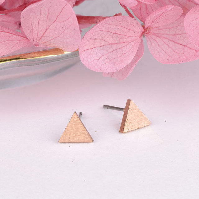 Geometric earrings triangle earrings, gold, silver, and rose gold. Fashionable women's earrings.