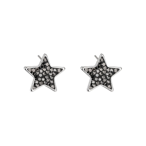 Moon and Star earring for Women Silver Plated Dainty Black Crystal Moon earring Crescent Moon Star Geometric Pendant Jewelry Gift