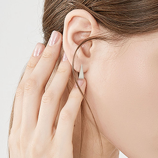 Geometric earrings triangle earrings, gold, silver, and rose gold. Fashionable women's earrings. 