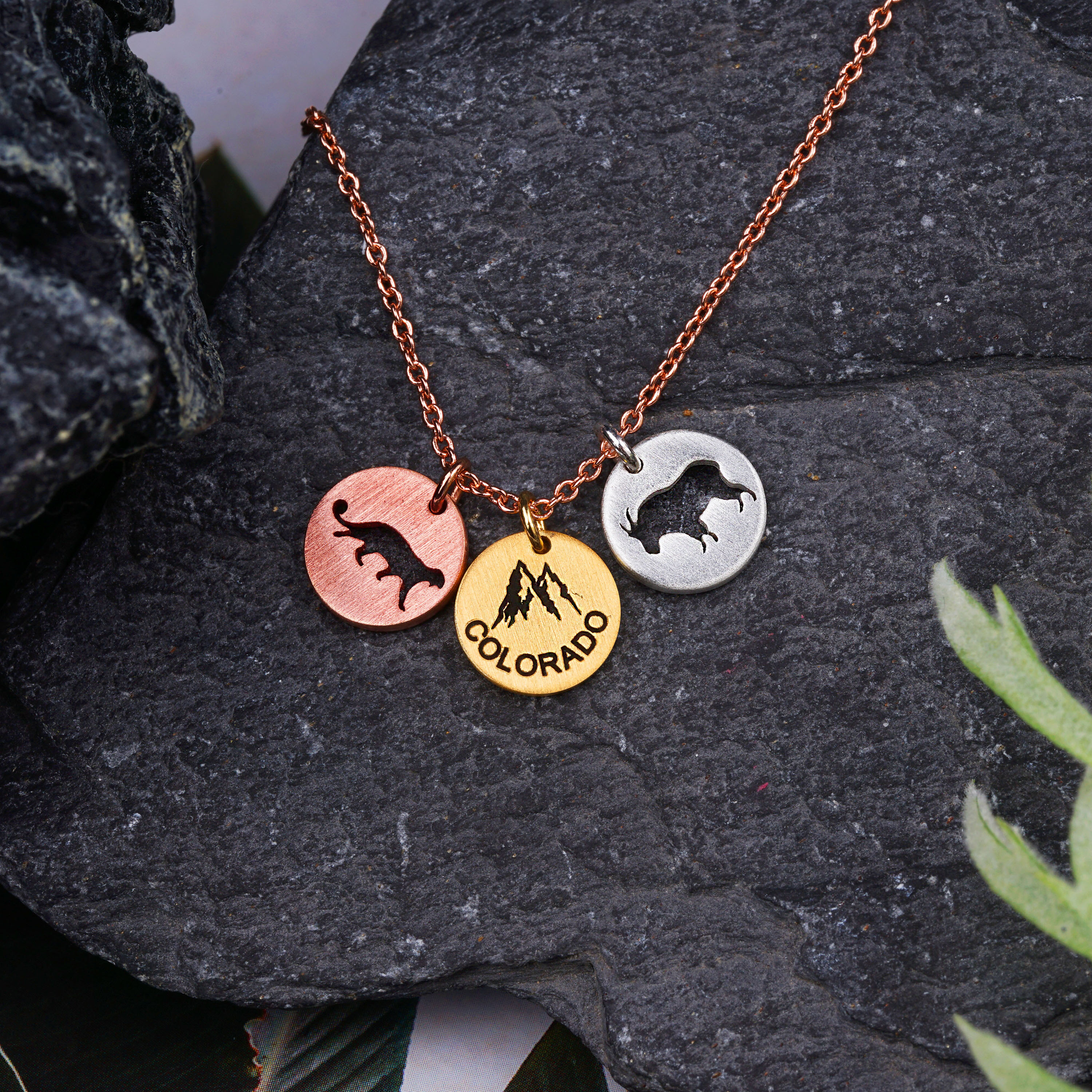 Wildlife Animal Cutout Necklace Moose Bison Bear Elk Deer Necklace 
