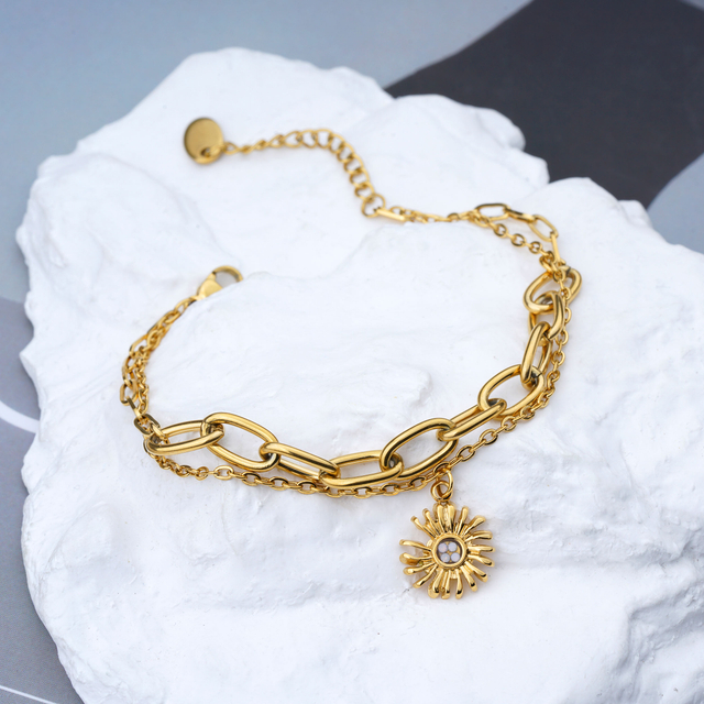 Double Layer 14K Gold Plated Stainless Steel Chain Jewelry