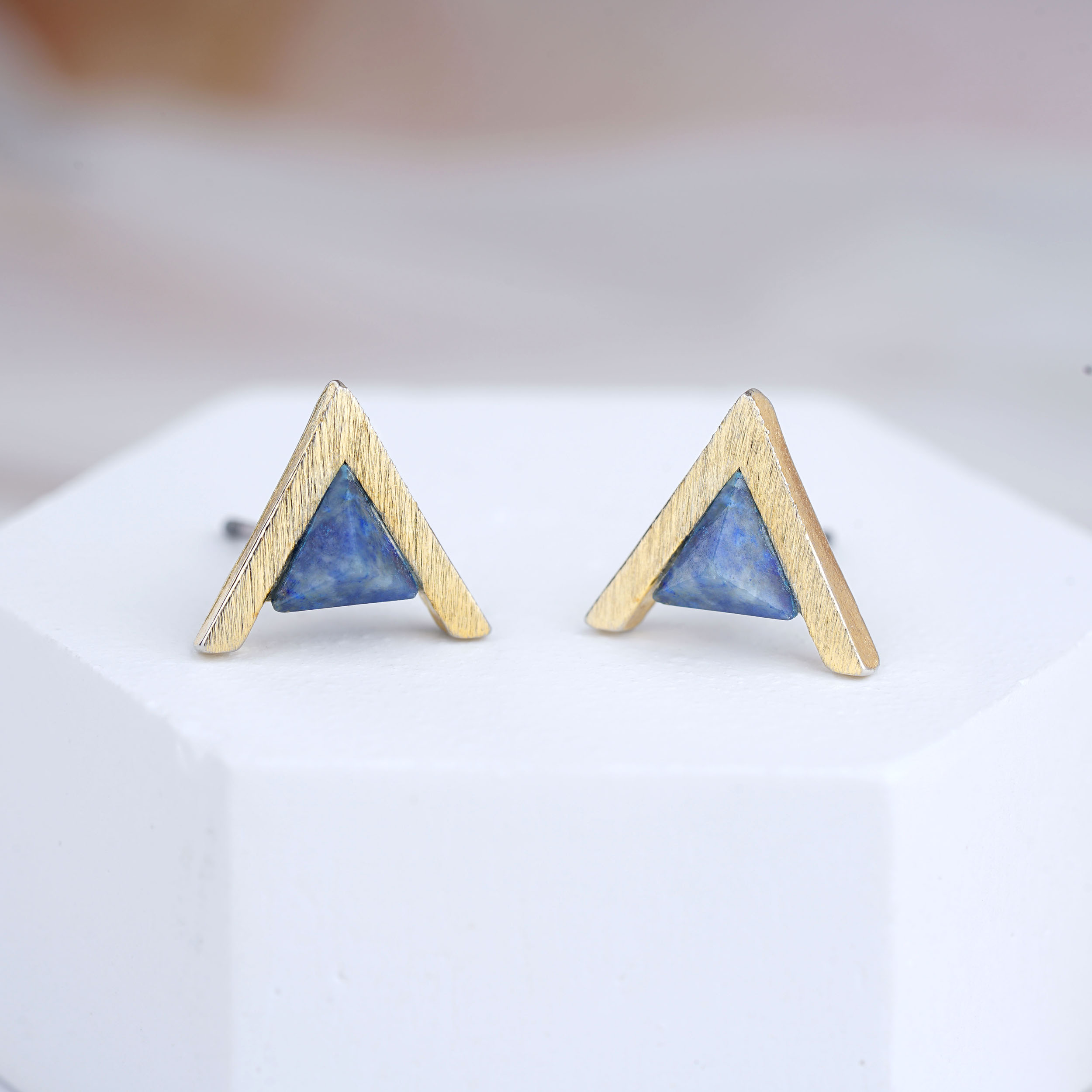 Small Turquoise Lapis Lazuli Howlite Earrings Simple Geometric Earrings Studs 