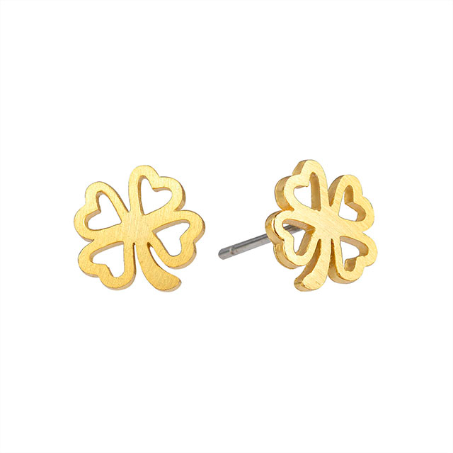 Personalized Shamrock Good Luck Charm Four Leaf Clover Pendant Earring