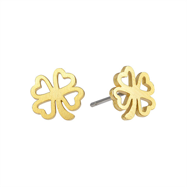 Personalized Shamrock Good Luck Charm Four Leaf Clover Pendant Earring